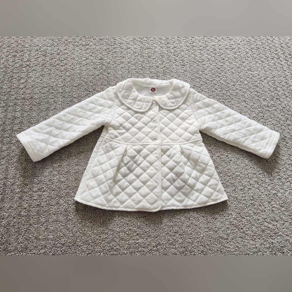Quilted white jacket Coat Toddler Girl‎ size 18-24 months